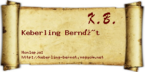 Keberling Bernát névjegykártya